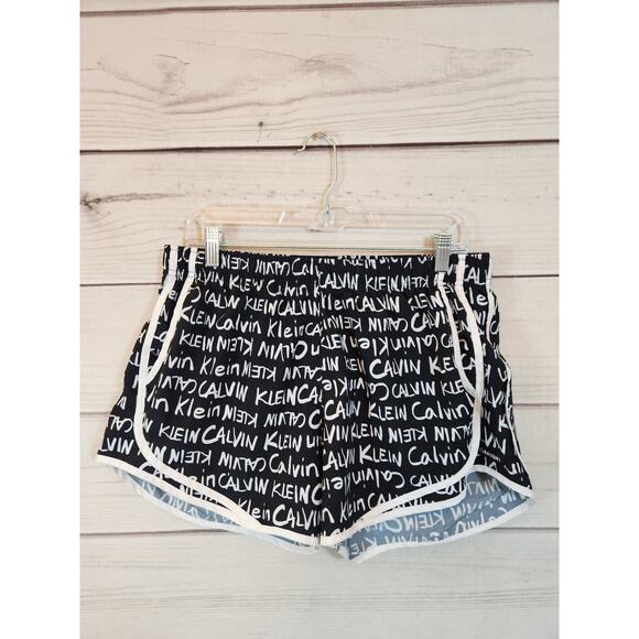 CK Calvin Klein Women's‎ Black & White Print Running Short Size L - Picture 1 of 7